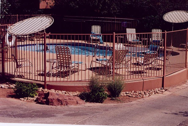 Cagelike swimming pool at Enchantment Resort in Sedona