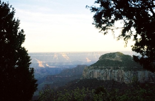 Grand Canyon view from our North Rim cabin porch