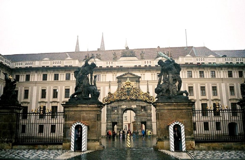 Photo of main gates of Prague Castle